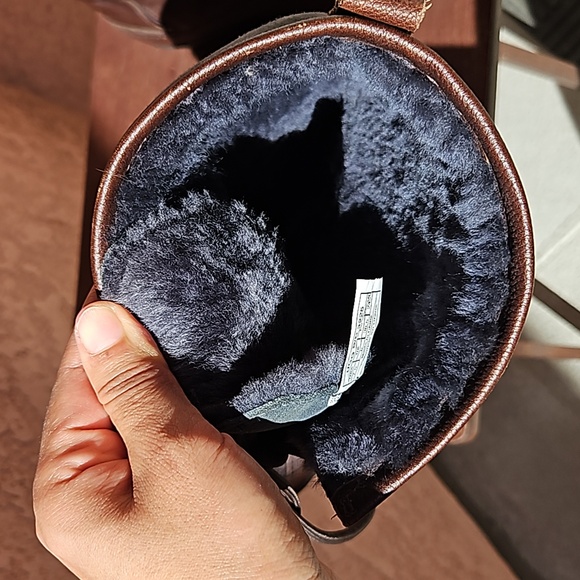 Ugg Australia Belcloud Leather Waterproof Sheepskin Knee Boots Size 7.5 - Picture 12 of 16